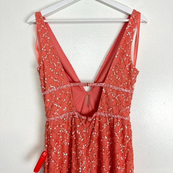 Mac Duggal Peach Embellished Maxi Dress - Picture 7 of 10